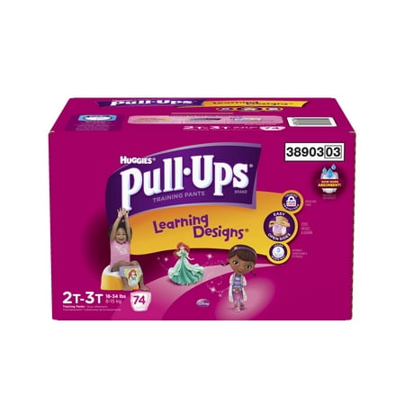 Huggies Pull-Ups Learning Design Girls' Training Pants, Size 2T-3T, 74 Count