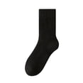 thumbnail image 2 of Women's Fleece Lined Wool Mid Calf Socks, 1 Pair Thermal Crew Socks for Cold Weather, Cushioned Thick Winter Socks for Everyday Wear and Comfort - Black, 2 of 7