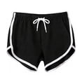 thumbnail image 7 of KHONTS Women's Athletic Shorts Running Color Block Mini Shorts Gym Home Pjs Pants with Pockets and Drawstring Black S, 7 of 7