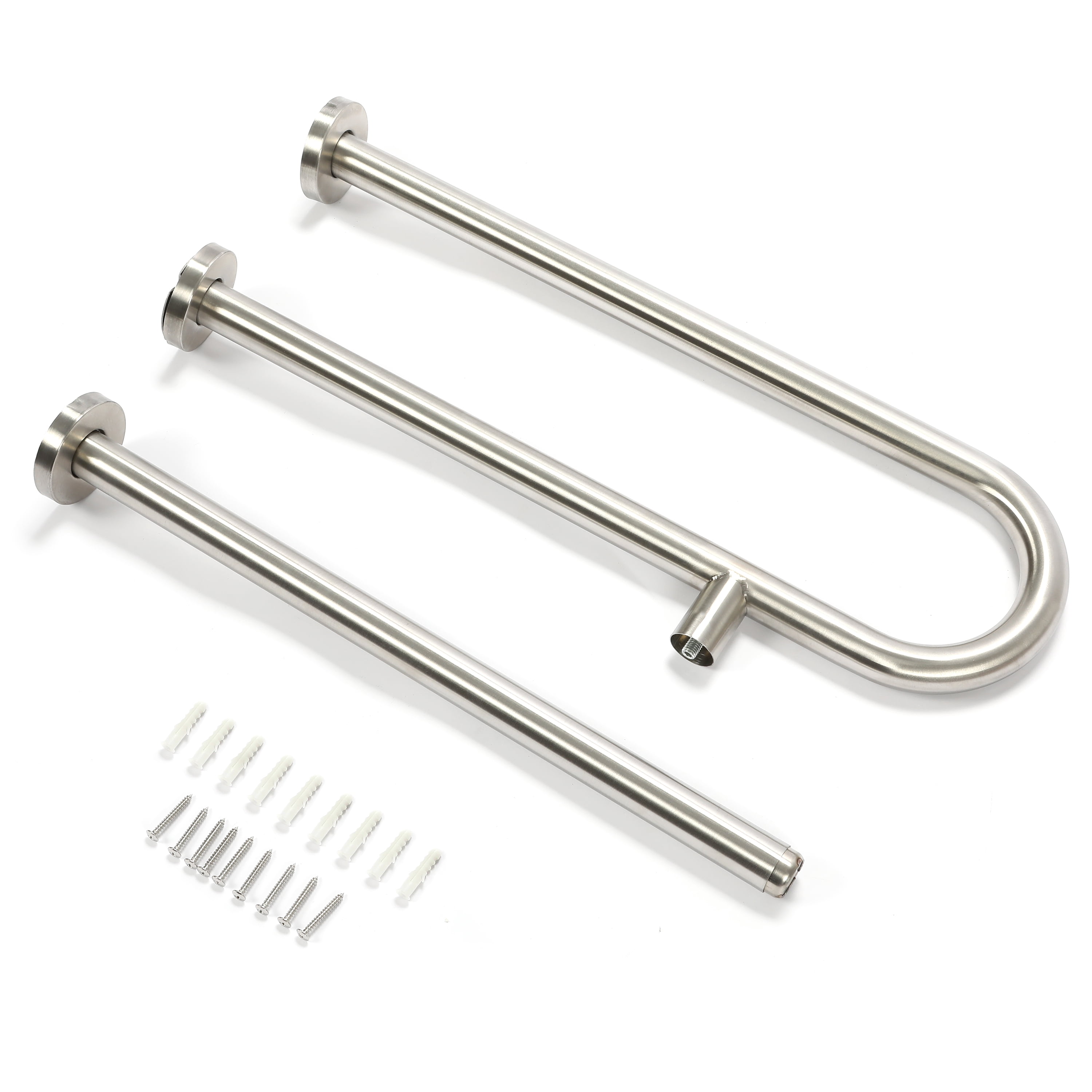 Kojem Toilet Support Rail Handrail Handicap Grab Bar Rails 24 inch Bathroom Safety Bathtub Bar Wall Mount Support Assist Grips for Disabled Elderly Pregnant 304 Stainless Steel