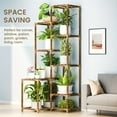 thumbnail image 4 of Hansabenne Plant Stand Multi-Tier for Multiple Plants– Corner Wooden Flower Shelf for Indoor/Outdoor Living Room Patio & Garden with Spacious Shelving, Bohemian Decor, 4 of 5