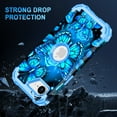 thumbnail image 4 of Casetego for iPhone 16e Case,iPhone 17e Case,Glow in The Dark Cute Fashion Blue Crystal Butterfly,Heavy Duty Shockproof Protective Stylish Phone Case for Women Girls Gifts,Blue Butterfly, 4 of 9