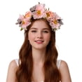 thumbnail image 7 of FENOHREFE Fabric Flower Headband for Music Festival with Butterfly Decors Music Festival Accessory Hairhoop Wedding Bride Headwear, 7 of 7