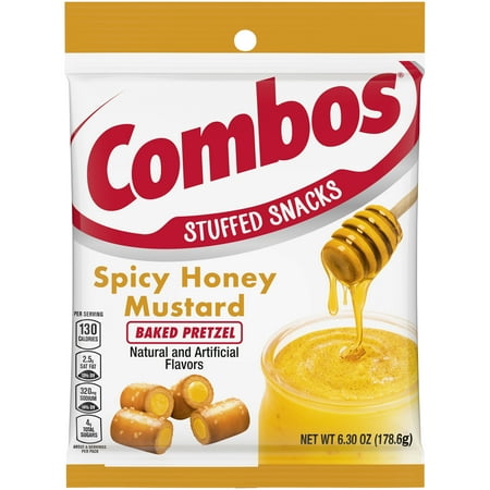Combos Stuffed Snacks Spicy Honey Mustard Baked Pretzel Snacks - 6.3 oz