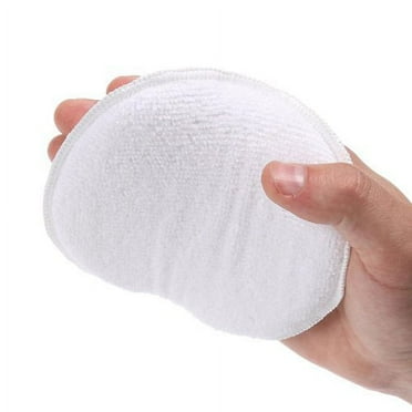 Wideskall  4.5" Large Microfiber Car Polish Foam Sponge Wax Applicator Pad White - Pack of 2