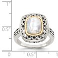 thumbnail image 4 of 925 Sterling Silver 14k Vintage Mother Of Pearl Ring Shell, 4 of 10