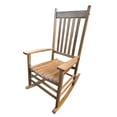 thumbnail image 4 of Brown Rocking Chair For Adults On Balcony Porch - Solid Hardwood Strength Comfortable Wide Seat And Armrest Stable Slatted Back Comfort Easy Assembly With Included Manual 250lbs Weight Capacity, 4 of 6