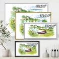 thumbnail image 4 of Designart 'Rural Green Landscape With Boat In Lake' Lake House Framed Canvas Wall Art Print, 4 of 5