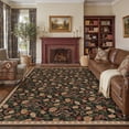 thumbnail image 4 of BERTHMEER 8'x10' Area Rugs for Living Room Dining Room Bedroom Farmhouse Office Oriental Vintage Traditional Floral Carpets Non Slip Machine Washable Large Rugs,Black, 4 of 7