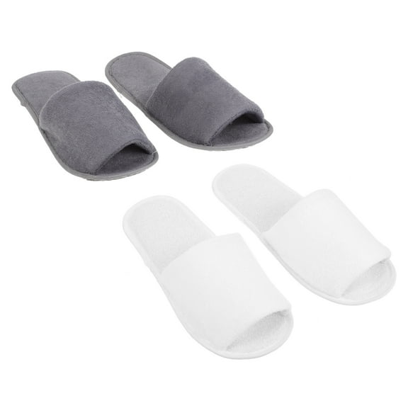 BESTOYARD Durable Hotel Slippers NonSlip Travel Slippers Easy to Clean Flexible Toweling EVA Assorted Color 2 Pairs