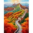 thumbnail image 1 of Pintura de diamante 5D DIY, nueva colección de la Gran Muralla, mosaico de taladro cuadrado/redondo completo, paisaje de árbol, diamantes de imitación, decoración del hogar WE1681, 1 of 4