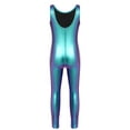thumbnail image 2 of Eandarui Kids Girls Shiny Metallic Camisole Leotard Ballet Dance Workout Full Length Unitard Jumpsuit Colorful M, 2 of 6