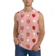 thumbnail image 2 of Lsque Strawberries Print Men's Cotton Blend Sleeveless Muscle Shirts (S-3XL)- Moisture Wicking, Odor Protection, UPF 30+,XX-Large, 2 of 8