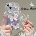thumbnail image 2 of Funda suave con soporte de mariposa en 3D para iPhone, carcasa trasera con borde ondulado para modelos 13, 12, 11, 14 Pro, X, XR, XS MAX Plus, 7, 8 Plus, Mini SE 2020 Fivean unisex, 2 of 2