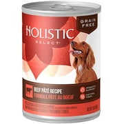 Angle View: Holistic Select Natural Wet Grain Free Canned Dog Food, Beef Pâté Recipe, 13-Ounce Can (Pack of 12)