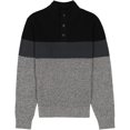 thumbnail image 4 of Suéter tipo mock con botones para hombre Izod, bloque de color negro, talla mediana, 4 of 4