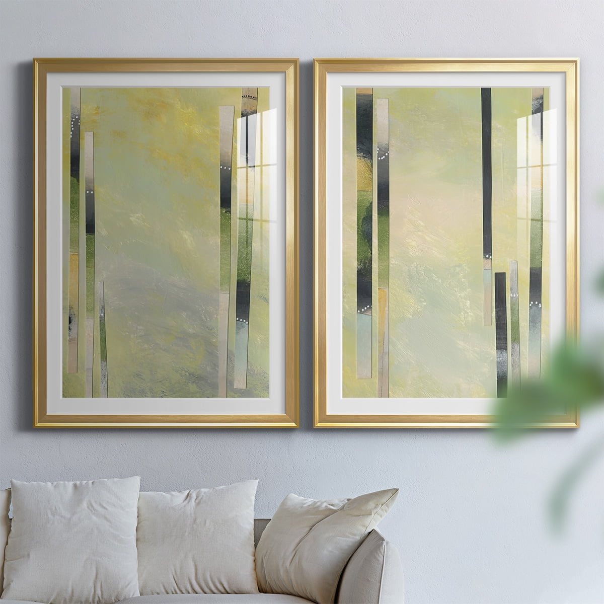 Wexford Home Neutral Assemblage III Premium Framed Print, 30.5" x 42.5" - Ready to Hang, Gold (Set of 2)