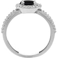 thumbnail image 3 of Divine_creation 2.45 Ct Round Cut Black Diamond Wedding Engagement Thanksgiving Christmas Halo Ring 14K White Gold Plated 925 Sterling Silver For Women's -6.5, 3 of 3