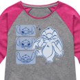 thumbnail image 3 of Disney - Lilo & Stitch - Sketch Drawing Of Stitch - Toddler & Youth Girls Raglan Graphic T-Shirt, 3 of 5