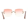 thumbnail image 2 of Classic 90s Rimless Large Rectangle Luxury Sunglasses Gold Rose Red, 2 of 4