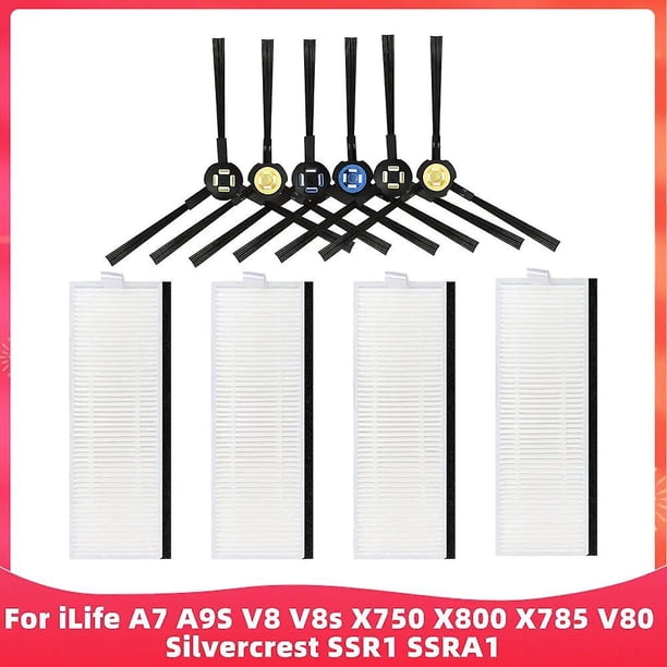 Compatible For iLife A7 A9s V8 V8s V80 X750 X800 X785 Silvercrest SSR1 SSRA1 DEXP LF-800 Spare Parts Main Side Brush Hepa Filter~1700