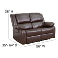 thumbnail image 6 of Flash Furniture Harmony Series Brown LeatherSoft Loveseat with Two Built-In Recliners, 6 of 12