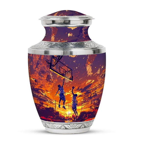 KARYLIZ Basketball Urns - 10 Inch Funeral Urn for Adult Ashes Women - Unique Cremation for Human Ashes - Funeral for Women Human Ashes - Decorative Ash Holder - Funeral Cremation Funeral for Adult