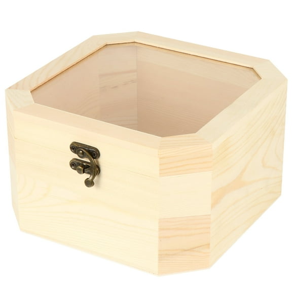 Wooden Box Gift Boxes Vintage Container Camping Storage Containers Octagonal Wooden Storage Case