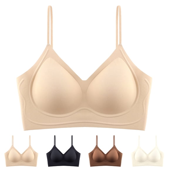AnuYalue Wireless Full Coverage Bras for Women Seamless Push Up Bra No Underwire with Support Lift Everyday T-Shirt Bralette