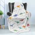 thumbnail image 4 of Tyrannosaurus Soft Flannel Fleece Throw Blanket, Different Type of Dinosaurs Fossil Characters Paleontology Jurassic, Cozy Plush for Indoor and Outdoor Use, 50" x 60", Multicolor, by Ambesonne, 4 of 5