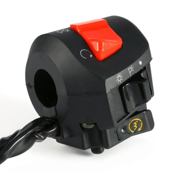 Interruptor de control de manillar de motocicleta Ecomeon universal 7/8 pulgadas color negro