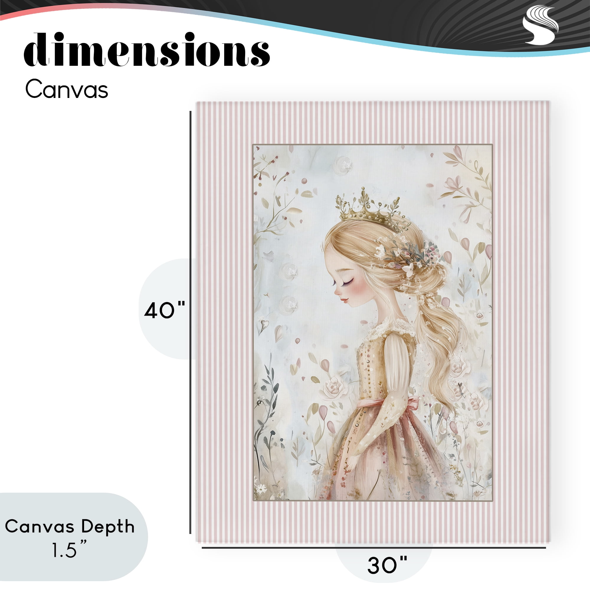 Stupell Industries Enchanted Dreams Princess Canvas Wall Art, design by Christine Simpson Art