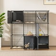 thumbnail image 6 of Cat Enclosure Cat Cage Indoor with Litter Box,3-Tier Large Playpen Catio Cat Cage Outdoor Cat Crate Detachable Metal Wire Kennel Medium Kitten Cage, 6 of 7
