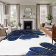 thumbnail image 3 of Navy Blue Gold Area Rug 5x8 FT, Non Slip Bedroom Throw Carpet, Abstract Line Art Troditional Ink Painting Washable Soft Floor Carpet Non-Shedding Rug for Living Room Nursery Dorm Office, 3 of 9