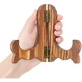 thumbnail image 3 of Wood Plates Display Stand Decorative Easel Stand 12cm/5 inch 4pcs Small Wooden Display Stand Brown for Picture Frames Books Decorative Plates Tablets and Art, 3 of 7