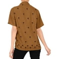 thumbnail image 3 of HAPPY BAY Women's Casual Hawaiian Blouse Shirt Solid Blouses Short Sleeve Button Down Dress Tops Tee Shirts T Shirts for Women XXL plus-size Brown_X500, 3 of 5