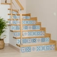 thumbnail image 6 of Mi Alma Vinyl Backsplash Decor - Sky Blue Floral Peel & Stick Tiles 6x6, 6 of 11
