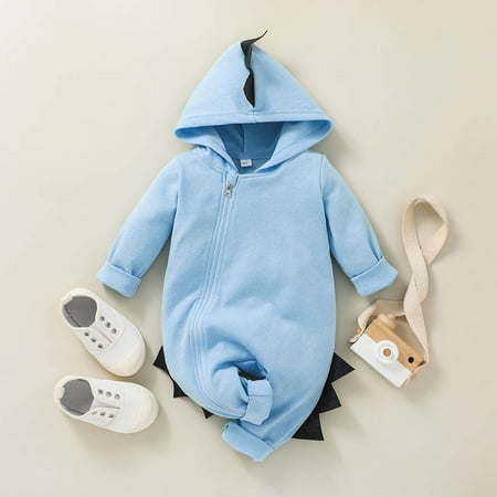 

Fashion Kids Clothes LAWOR Toddler Kids Kids Spring And Autumn Dinosaur Shape Romper Long Sleeve Jumpsuit Blue 6-9Months