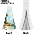 thumbnail image 4 of 2Pcs Sea Beach Hand Towels with Hanging Loop Ocean Lighthouse Hanging Towel for Kitchen Bathroom Microfiber Absorbent Hand Tie Towels Soft Thick Tea Dish Washcloth for Washroom Women Gift, 4 of 7