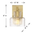thumbnail image 5 of Dover 1-Light Wall Sconce in Warm Brass, 5 of 5