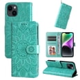 thumbnail image 1 of Funda tipo cartera GANGXUN para iPhone 14 , diseño girasol, cuero PU, soporte, cierre magnético, tarjetero, 1 of 5