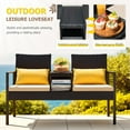 thumbnail image 3 of Homall Outdoor Patio Loveseat Rattan with Cushions and Built-in Coffee Table Patio Conversation Furniture for Garden Backyard, Beige, 3 of 7