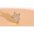 thumbnail image 2 of Rainbow Cubic Zircon Lucky Star Finger Ring Black Gold Plated Fashion CZ Jewelry, 2 of 9