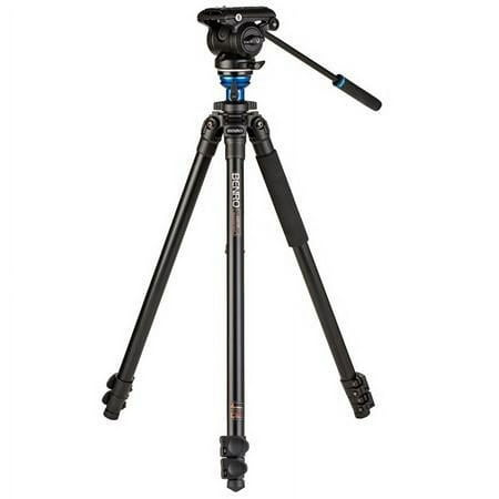 UPC: 6931747312993 | A2573F 3-Section Aluminum Single Tube Video Tripod with S4PRO Flat Base Fluid Video Head