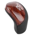 thumbnail image 3 of Pomo de palanca de cambios automático con cabezal de palanca de cambios de cuero artificial apto para Honda Shuttle/FreedBright Wood Grain, 3 of 5