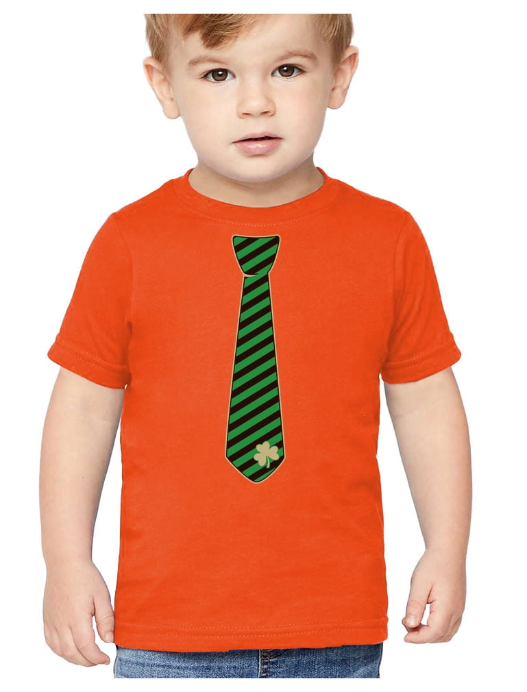 Tstars Boys Unisex Irish Clover Striped Tie Kids St Patricks Day Shamrock Shirts Gift for Boys