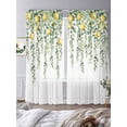 thumbnail image 3 of Eucalyptus Lemon Sheer Curtains 84 Inch Length 2 Panels Set for Living Room/Bedroom, Sage Green Plant Leaf Yellow Fruit Semi Curtain Sheers Drapes Rod Pocket Curtains Window Treatment Set 52''x84''x2, 3 of 7