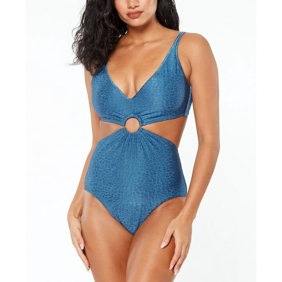 Bar III FRENCH NAVY Ring Monokini One-Piece Swimsuit, US Small