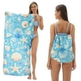 thumbnail image 1 of Toalla de playa 2 en 1 Toalla extragrande Toalla de fibra fina Se transforma en una mochila de almacenamiento Toallas de baño de fibra, 1 of 6