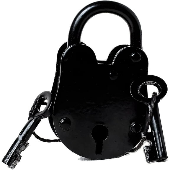 Rii Brand Jailer Padlock with Two Keys Antique Style Cast Iron Lock 2.5"